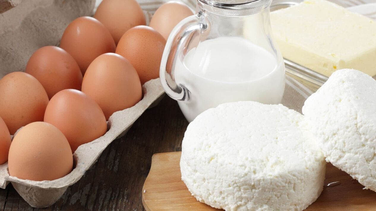 huevos y productos lácteos para potenciar
