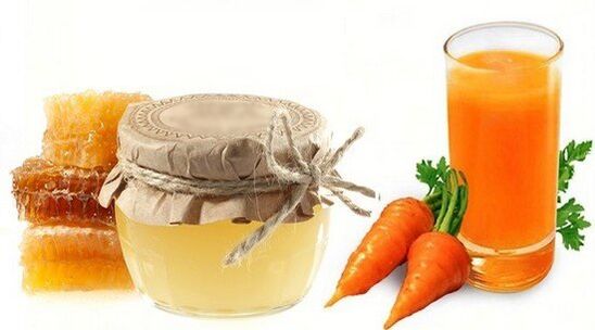 El jugo de zanahoria con miel restaurará la erección del hombre. 
